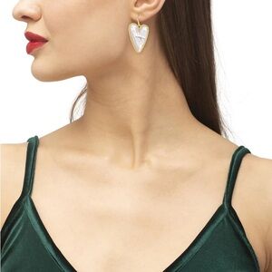 Kendra Scott Gold and Cream Heart Earrings